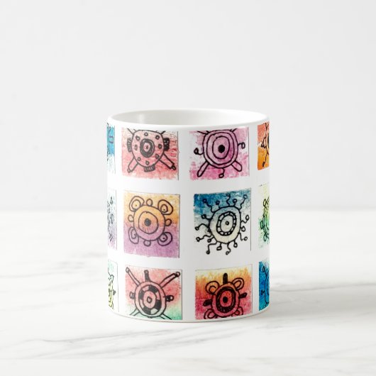 Abstract Circle Shapes Designs Illustration Koffiemok (Center)