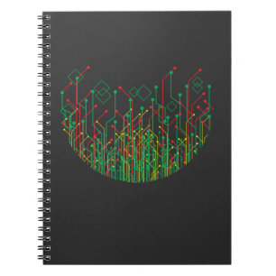 Abstract circuit board binaire computerwetenschapp notitieboek
