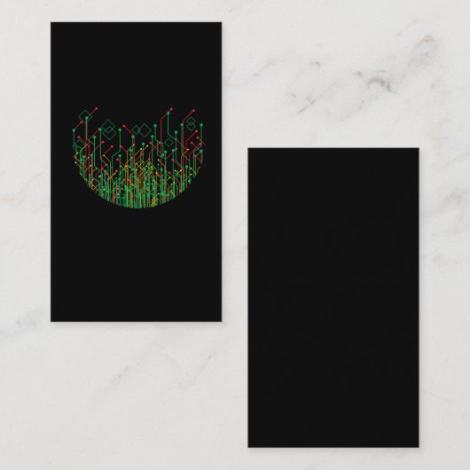 Abstract circuit board binaire computerwetenschapp visitekaartje (Voorkant / Achterkant)