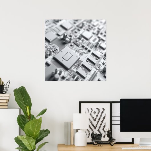Abstract circuit board poster (Thuiskantoor)