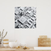 Abstract circuit board poster (Keuken)