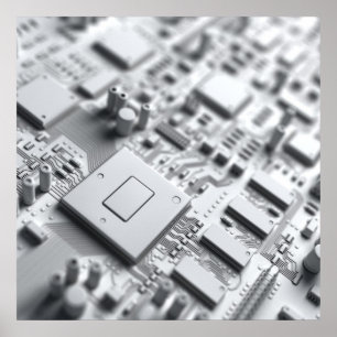Abstract circuit board poster