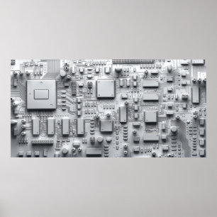 Abstract circuit board poster