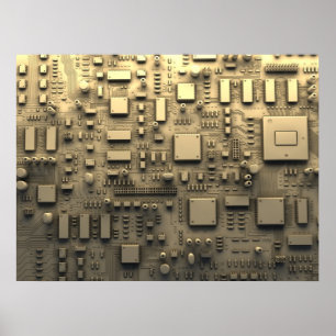 Abstract circuit board poster