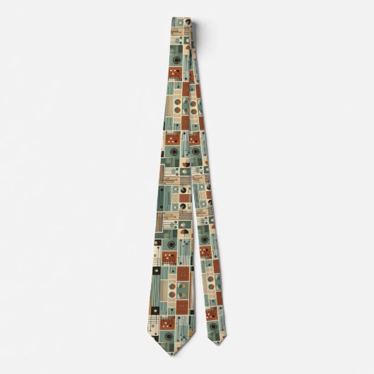 Abstract Circuit Board - Retro Mid Century Modern  Stropdas (Voorkant)