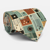 Abstract Circuit Board - Retro Mid Century Modern  Stropdas (Opgerold)