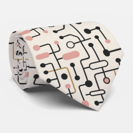 Abstract Circuit Board - Retro Mid Century Modern  Stropdas