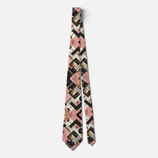 Abstract Circuit Board - Retro Mid Century Modern  Stropdas (Voorkant)