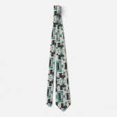 Abstract Circuit Board - Retro Mid Century Modern  Stropdas (Achterkant)