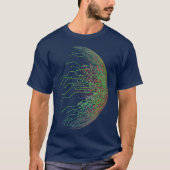 Abstract circuit board World Binary T-shirt (Voorkant)