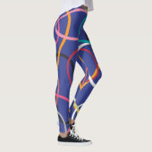 Abstract cirkelenbandenpatroon Leggings (Rechts)