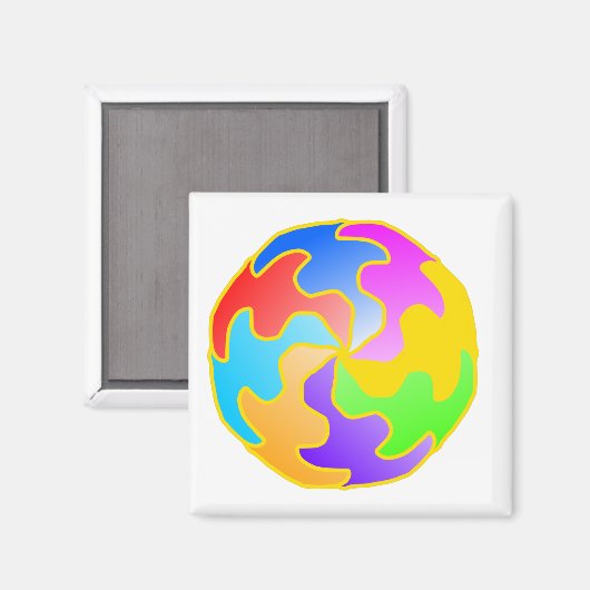 Abstract cirkelformulier magneet (Voorkant / Achterkant)