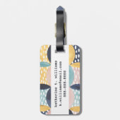 Abstract cirkelpatroon bagagelabel (Achterkant verticaal)