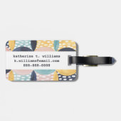 Abstract cirkelpatroon bagagelabel (Achterkant horizontaal)