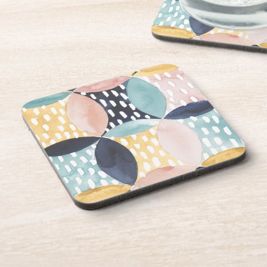 Abstract cirkelpatroon bier onderzetter (Linkerzijde)