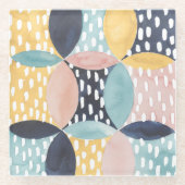 Abstract cirkelpatroon glazen onderzetter (Voorkant)