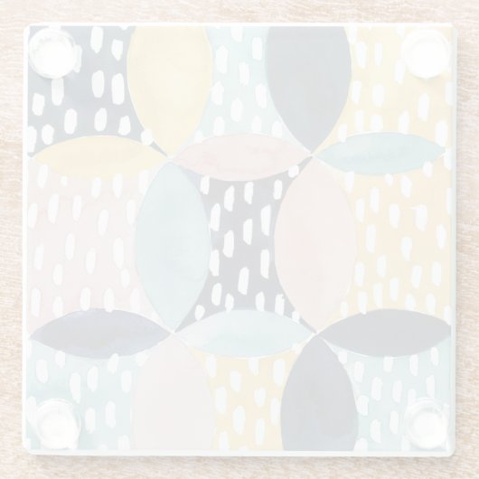 Abstract cirkelpatroon glazen onderzetter (Achterkant)