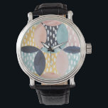Abstract cirkelpatroon horloge<br><div class="desc">Abstract cirkelpatroon. Artiest: Grace Popp. Afbeelding-ID: 150359D.</div>