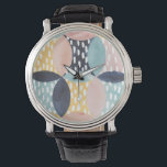 Abstract cirkelpatroon horloge<br><div class="desc">Abstract cirkelpatroon. Artiest: Grace Popp. Afbeelding-ID: 150359D.</div>