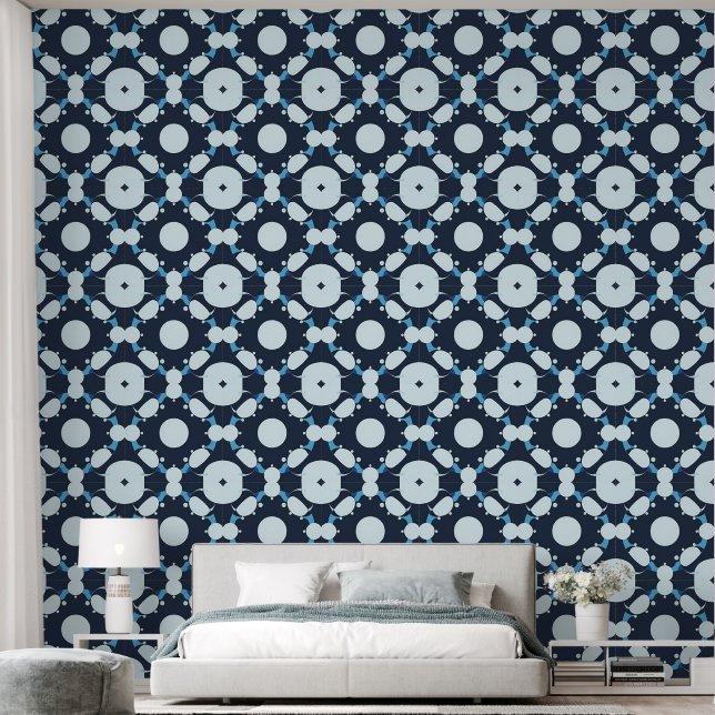 Abstract Cirkelpatroon met Geometrische Elementen Behang (Slaapkamer)