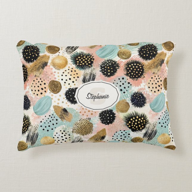 Abstract cirkelpatroon -met Glitter & Speckles 2 Accent Kussen (Voorkant)