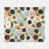 Abstract cirkelpatroon -met Glitter & Speckles 2 Fleece Deken (Voorkant (Horizontaal))
