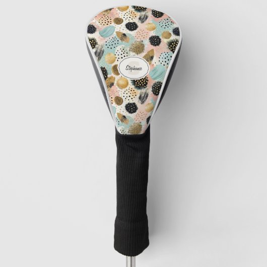 Abstract cirkelpatroon -met Glitter & Speckles 2 Golfheadcover (Voorkant)