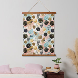 Abstract cirkelpatroon -met Glitter & Speckles 2 Hangend Wandkleed