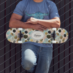 Abstract cirkelpatroon -met Glitter & Speckles 2 Persoonlijk Skateboard