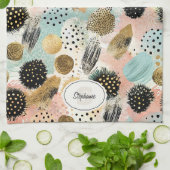 Abstract cirkelpatroon -met Glitter & Speckles 2 Theedoek (Gevouwen)