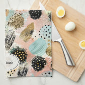 Abstract cirkelpatroon -met Glitter & Speckles 2 Theedoek (Quarter Fold)