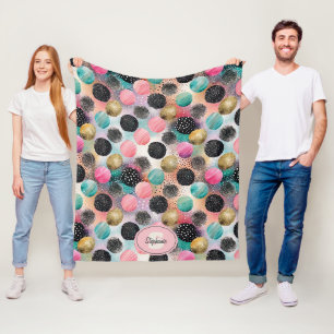 Abstract cirkelpatroon - met glitter & spikkels fleece deken