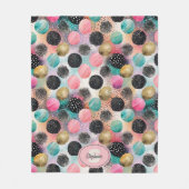 Abstract cirkelpatroon - met glitter & spikkels fleece deken (Voorkant)