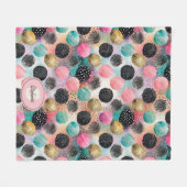 Abstract cirkelpatroon - met glitter & spikkels fleece deken (Voorkant (Horizontaal))