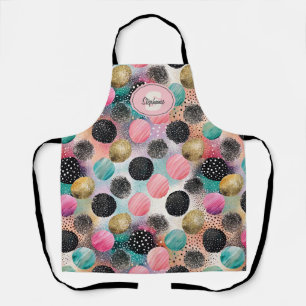 Abstract cirkelpatroon - met glitter & spikkels schort