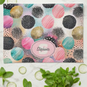 Abstract cirkelpatroon - met glitter & spikkels theedoek (Gevouwen)