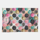 Abstract cirkelpatroon - met glitter & spikkels theedoek (Horizontaal)