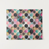 Abstract cirkelpatroon - met glitter & spikkels wandkleed (Voorkant (horizontaal))