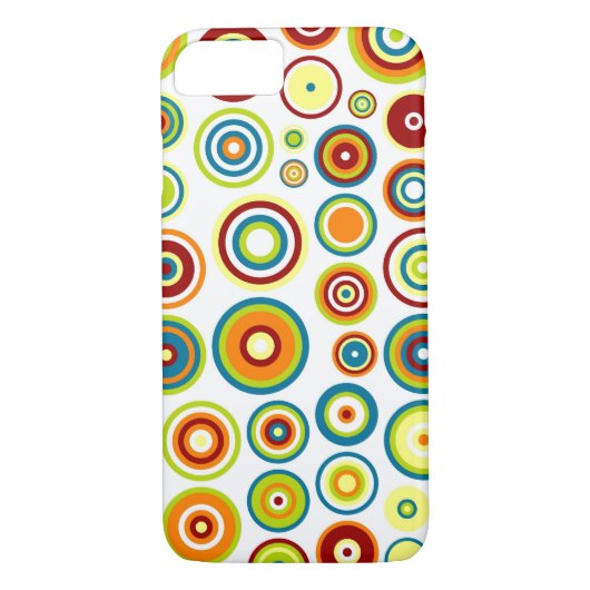 Abstract cirkelpatroon | Oranje blauw Limoen bruin Case-Mate iPhone Case (Achterkant)