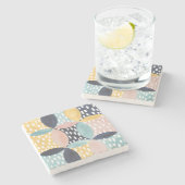 Abstract cirkelpatroon stenen onderzetter (Zijkant)