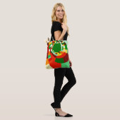 Abstract cirkelpatroon tote bag (Op model)