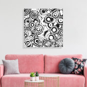 abstract cirkels omwikkeld canvas afdruk (Insitu (Woonkamer))