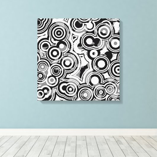 abstract cirkels omwikkeld canvas afdruk (Insitu (Houten vloer))