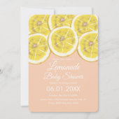 Abstract citrus limonade roze Baby shower in Kaart (Voorkant)