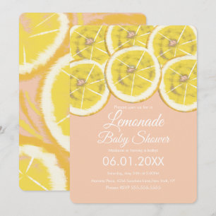 Abstract citrus limonade roze Baby shower in Kaart