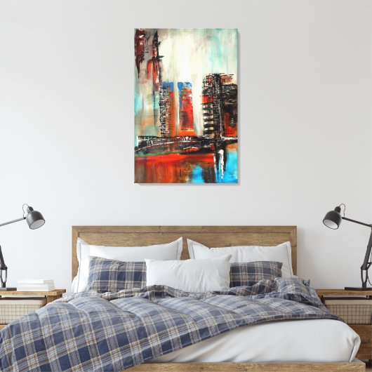 Abstract Cityscape  Canvas Afdruk (Insitu (Slaapkamer))