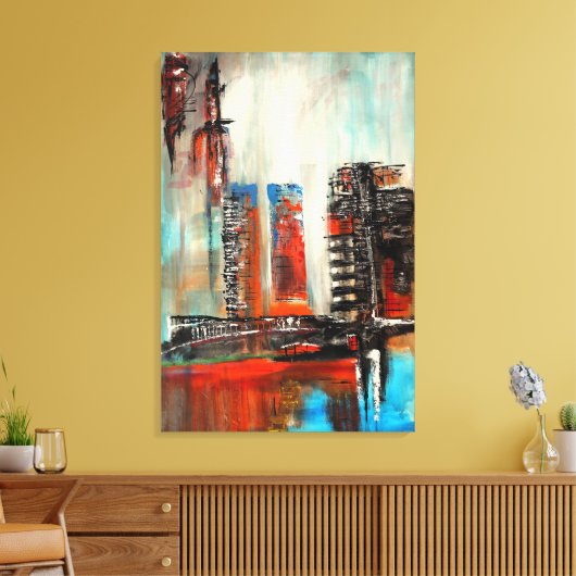 Abstract Cityscape  Canvas Afdruk (Insitu (Woonkamer))
