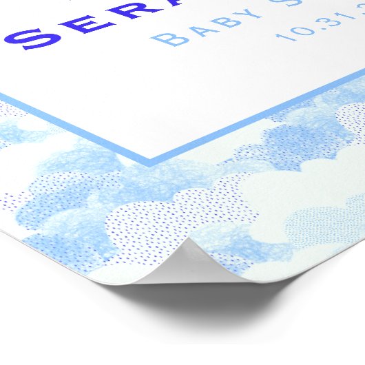 Abstract Cloud Pattern Sunshine Baby shower Poster (Hoek)