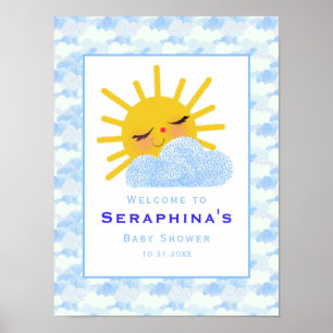 Abstract Cloud Pattern Sunshine Baby shower Poster