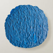 Abstract Cobalt Blue Textured Wall with Impasto Pa Rond Kussen (Voorkant)